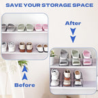 CODOHI12 Pack Metal Shoe Slot Organizer for Closet, Double-Layer Shoes Holder Stacker Iron Storage Rack Display Stand for Closet Entryway Space Saver Organization, Black