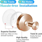 Linwnil Suction Cup Wreath Hanger，Suction Cup Hooks Hanging 10 Lbs，Waterproof Suction Cup Wreath Holder for Windows, Shower, Wreaths，Smooth Doors (Rosegold, 2 Pack)