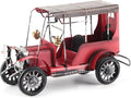 Tnfeeon Classic Car Model Vintage Tin Ornament, Collectible Vehicles 7.5 Inch Red Miniature Old Car Desktop Decor for Office Home Bar Cafe Decoration Classic Model Vintage Tin Ornament,