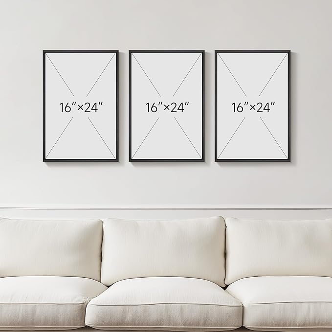 3D Textured Framed Blue and White Abstract Wall Art, 3 Piece Modern Artwork for Walls, Minimalist Navy Blue Geometric Wall Paintings for Living Room, Bedroom, Dining Room, Office Wall Decor 16x24 In