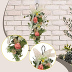 Artificial Floral Swag with Hanging Loop Decoration Spring Wreath Front Door Swag for Birthday Anniversary