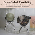 My Shelfie - Modern Silver Claw Rock Display Stand, Crystal Holder with Invertable Design, Crystal Display Holds Crystals From 2-3 Inches, Handmade Aluminum Rock Stands for Display, Large