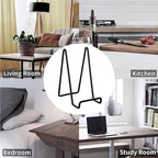 3 Pack 6 inch Metal Plate Stands for Display, Plate Holder Pictures Frame Easel Display Stand, Tabletop Picture Stand, Iron Easels for Display Photo Frames, Plates, Vinyl Record，Book, Plaque, Sign