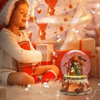 Christmas Snow Globe Musical - Nativity Snowglobes Water Snow Globes with 5 Colors Change LED Light Music Box Home Christmas Decor for Kids Wooden
