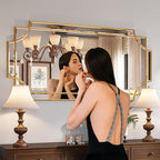 Kelly Miller Gold Traditional Mirror for Wall, Art Decorative Beveled Full Length Mirror for Home Decor, Bathroom, Living Room, Bedroom, Kitchen, Farmhouse, Entryway, 24"x48" Large