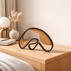 Fumete Mid-Century Modern Wood Abstract Sculpture Wooden Mountain Table Decoration Modern Home Decorative Objects for Mantel Bookshelf Dresser Living Room Office & Entryway Table Decorative