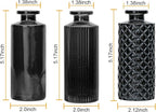 Brajttt Glass Bud Vase Set in Bulk, 9pcs Mini Vintage Flower Vases for Wedding,Black Relief Vase for Centerpieces,Home Table Flower Decor, Party Decorations