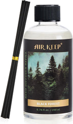 Airkeep Reed Diffuser Oil Refill with Diffuser Sticks, 6.76 Fl Oz(200ml) Black Forest Scented Oils, Aroma Therapy, Home Fragrance & Air Freshener, Office Décor, Decoration