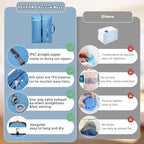Vacuum Bags for Travel, Professional IP67 Reusable Vacuum Compression Bags for Travel Suitcases, Durable Space Saver Bag (2 PACK Blue, With Pump)