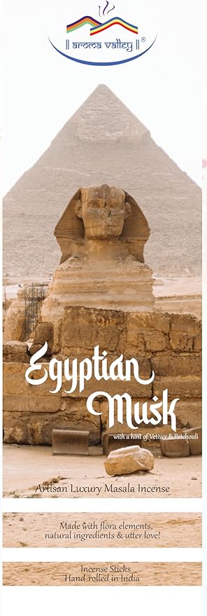 Egyptian Musk Incense Sticks - Artisan Luxury Masala Incense - Mesmerizing Scent of red Egyptian Musk with hints of Vetiver and Patchouli - Handrolled 30 Sticks