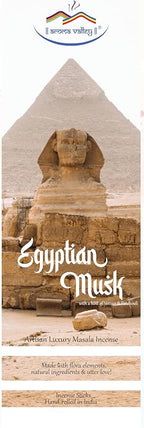 Egyptian Musk Incense Sticks - Artisan Luxury Masala Incense - Mesmerizing Scent of red Egyptian Musk with hints of Vetiver and Patchouli - Handrolled 30 Sticks