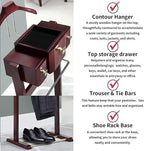 Mens Valet Stand With Top Tray Non-Slip Trouser Bar Clothes Valet Suit Stand Freestanding Clothes Rack For Living Room Entryway Bedroom Office