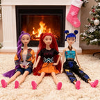 2025 New Korean Idol Dolls Set with Trendy Outfits,Singer Doll Merch Christmas Decorations Gifts (Multicolor-3PCS)