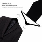 ELONG HOME Solid Wooden Hangers 20 Pack, Wood Suit Hangers with Extra Smooth Finish, Precisely Cut Notches and Chrome Swivel Hook, Wooden Clothes Hangers for Shirt Coat Jacket Dress, Black