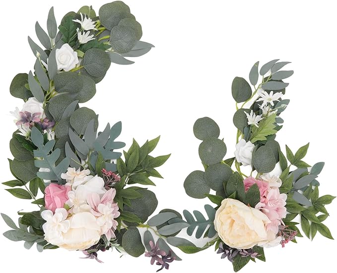 2pcs Top ABS Hanging Flower Swags - Lifelike Artificial Decorative Arch Flowers for Wedding, Party, Photography & Outdoor Events