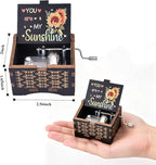 Dream Loom You are My Sunshine Music Box, Hand-Cranked Vintage Engraved Mini Color Musical Box Gift for Women Girl Birthday/Christmas/Valentines Day/Thanksgiving/Mother's Day