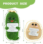 JFZHENGCUO 5 PCS Funny Handmade Crochet, Emotional Support Positive Potato, Positive Cucumber, Pineapple, Happy Pear, Mighty Apple, Emotional Support Collectible Dolls