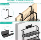 bukfen Over The Door Shoe Organizer,6-Tier Adjustable Door-Mounted/Wall-Mounted Shoe Rack,Heavy-Duty Metal Storage for Closet Door,Black,1 Pack