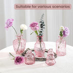 Mini Bud Vases Centerpieces for Tables,Clear Bud Vases for Flowers,Small Flower Vases Suitable for Birthday Party,Anniversary,Wedding Reception,Baby Shower (Pink, 22PCS)