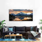 Large Mountain Wall Art for Living Room Sunset Nature National Park Posters Grand Teton Landscape Wall Decor Snake River Wyoming Scenery Canvas Prints Artwork for Bedroom Office Home Decoration 30x60"