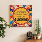 Inspirational Sunshine Wall Art Decor, Motivational Canvas Painting Pictures Artwork Posters Hippie Decor for Teens Room Bedroom, Natural Life Gifts for Women (8 X 8 Inches, Framed)