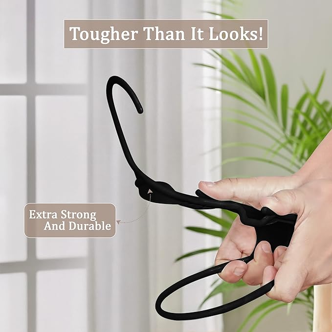 Utopia Home Plastic Hangers 100 Pack - Perfect Space Saving Clothes Hanger - Durable and Strong - Perfect Closet Organizers with Shoulder Grooves (Black)