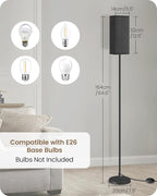 Floor Lamp, Pole Lamp with Foot Switch, Modern Standing Lamp Shade, Minimalist Freestanding Lamp (Bulb Not Included), for Living Room, Bedroom Office ETL Listed, Black B07LD05