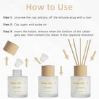 Reed Diffuser Set, Binca Vidou Lavender & White Jasmine Natural Scent Oil Diffusers with Sticks for Home Office Bathroom Aromatherapy Decor 1.69oz x 2