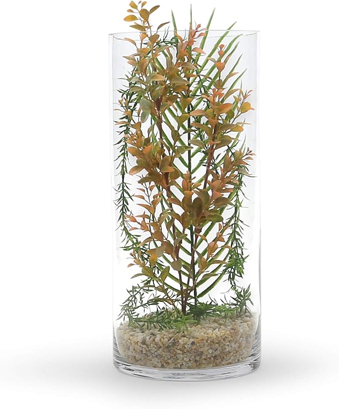 WGV Cylinder Vase, Width 7", Height 16", Clear Wide Large Diameter Flower Glassware, Floral Container, Planter Terrarium for Wedding Party Event, Home Accent Decor, 1 Piece