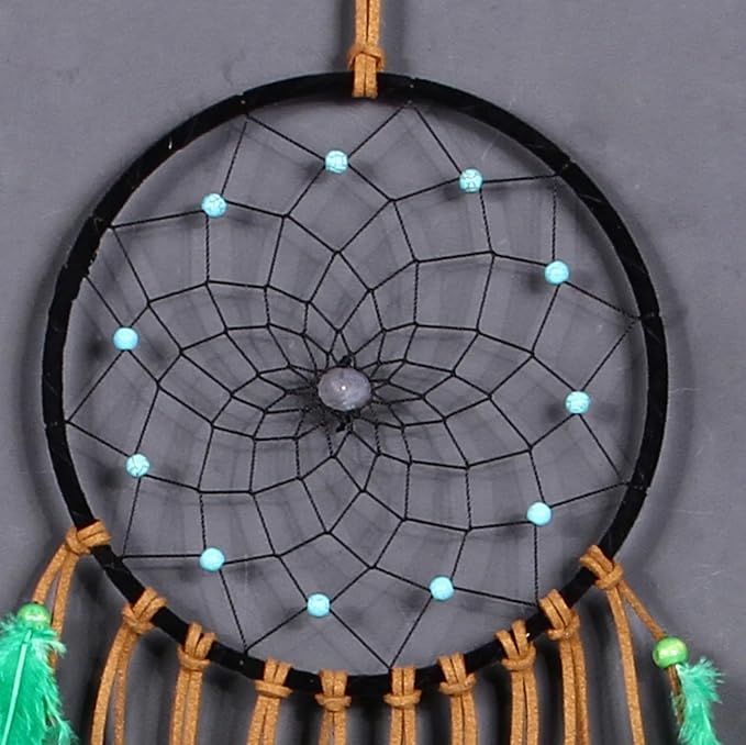 Handmade Dream Catchers Wall Decor,Boho Feather Dreamcatcher with Natural Elements,Unique Home Decor Gift for Bedroom, Living Room (blue-25.6in)