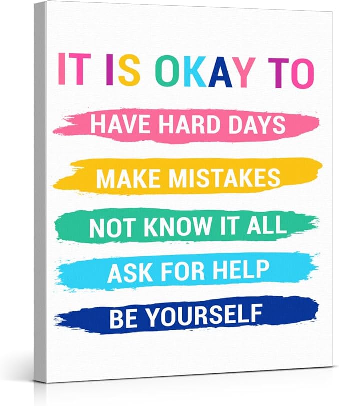 Inspirational Wall Decor Posters for Teens Room, Motivational Quotes Wall Art for Bedroom Bathroom Classroom Home Office Decorations, Encouragement Gift for Woman (11.5 X 15 Inches, Framed)