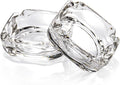 Glass Ashtray, Home Ashtrays for Cigarettes, Cigar Cool Ashtrays Cute Ashtray Square Transparent (2 Pcs)