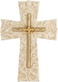 Grace4Joy Wedding Wall Cross, 10 Inches Marriage Prayer Wall Decor Religious Wedding Gifts, Hand Painted Faith Hope Love Cross Unique Gifts for Anniversary, Newlyweds Couple(Gold)