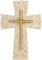 Grace4Joy Wedding Wall Cross, 10 Inches Marriage Prayer Wall Decor Religious Wedding Gifts, Hand Painted Faith Hope Love Cross Unique Gifts for Anniversary, Newlyweds Couple(Gold)