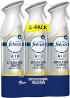 Febreze Air Mist, Air Freshener Spray, Odor Fighting Room Spray, Deodorizer for Home Bathroom Kitchen Office Apartment Dorm Room Classroom, Kitchen Odor Fighter Fresh Lemon Scent, 8.1oz, 3-pack