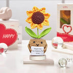 Gossby Teacher Appreciation Gifts - Thank You for Helping Me Grow - Mother's Day, Birthday, Graduation, End of Year, Thank You, Teacher's Day Gift from Student - Handmade Positive Sunflower Crochet