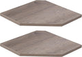 Fun Memories Corner Shelf Wall Mount, Floating Corner Shelves, Set of 2 Corner Wall Shelf Organizer, Rustic Wood Wall Storage Display Shelves for Living Room Bedroom Bathroom Kitchen, Rustic Grey