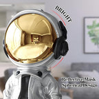 EZ4ENCE Figurine Statue Astronaut Sculpture Spaceman Decor,Sculptures Home Decor,Arts Silver Shelf Decoration,Cool Metal Mask Table Decor,Large Spaceman Figure Ornament