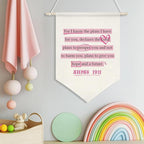 Christian Banner Decor,Inspirational Bible Verse Canvas Flag Banner,Positive Christ Wall Art Poster for Playroom Nursery,Kids Room Decor 11x16 Inch(KD15)
