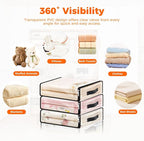 SpaceWhisper 8 Pack Clear Storage Bags, Plastic Blanket Storage Bags with Zipper and Handle, Moving Bags for Comforter, Bedding & Clothes, Closet Organizer and Under Bed Storage (15.7x13.8x3.9 Inch)