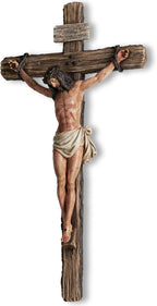 DevotedWalls Extra-Large Catholic Crucifix for Wall,20.75" H Church-Sized Cross of Jesus Christ–INRI,Bloodied Wounds & Realistic Detail for Church,Chapels and Home(Full Color)
