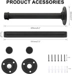 2 Pcs 8 Inch Industrial Pipe Clothes Rack DIY Wall Mounted, Heavy Duty Rustic Vintage Clothing Rod, Metal Garment Bar Multi-Purpose Hanging for Bedroom, Bathroom, Cabinet and Laundry Room