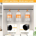 Closet Rods for Hanging Clothes, 17-26 Inch No-Cut Stepless Adjustable Closet Rod, 1.3 Inch Heavy Duty Metal Hanging Rod with Brackets for Closet, Laundry Room, RV, Wardrobes