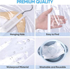 BALEINE 60'' Clear Garment Bags, 12 Packs PEVA Dress Bag for Closet Clothes Dresses Suit Coats Storage (Clear, 12PK)