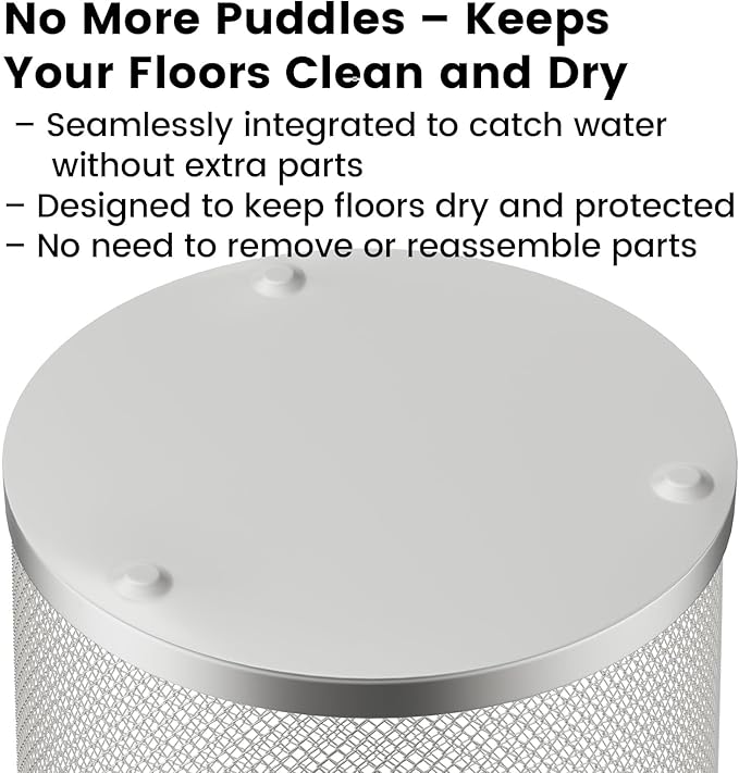 19.5" H Mesh Umbrella Stand - Ventilated Mesh Umbrella Holder for Entryway - Extra Capacity Storage for Umbrellas Canes & More - Freestanding Indoor Organizer 10.4" L x 10.4" W x 19.5" H - 4P Silver