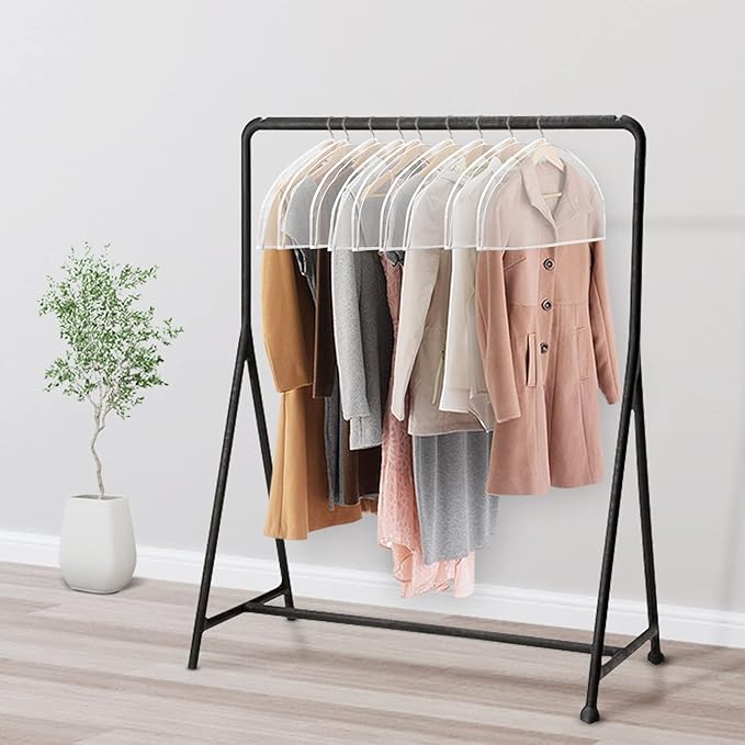 Zilink Shoulder Covers for Clothes (Set of 15) Breathable Garment Dust Covers Protectors with 2" Gusset for Suit, Coats, Jackets, Dress Closet Storage