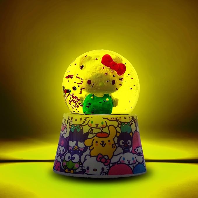 Sanrio Hello Kitty and Friends Mini Light-Up Snow Globe with Swirling Glitter Display | 3 Inches Tall