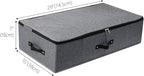 Omygarden Under Bed Storage Bins with Lids, Closet Organizers, Foldable Under-bed Storage Baskets for Sheets, Clothes, Quilts, Sweaters, Wrapping Paper, 29x15x7inch, Black Gray, 2PCS