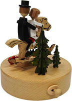 Briskfeel Wooden Rocking Horse Music Box - Couple Riding on a Horse Mechanical Musical Box, Rocking Horse Sways to the Melody, Romantic Gift for Wedding, Anniversary, Valentine's Day
