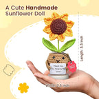 Gossby Teacher Appreciation Gifts - Thank You for Helping Me Grow - Mother's Day, Birthday, Graduation, End of Year, Thank You, Teacher's Day Gift from Student - Handmade Positive Sunflower Crochet